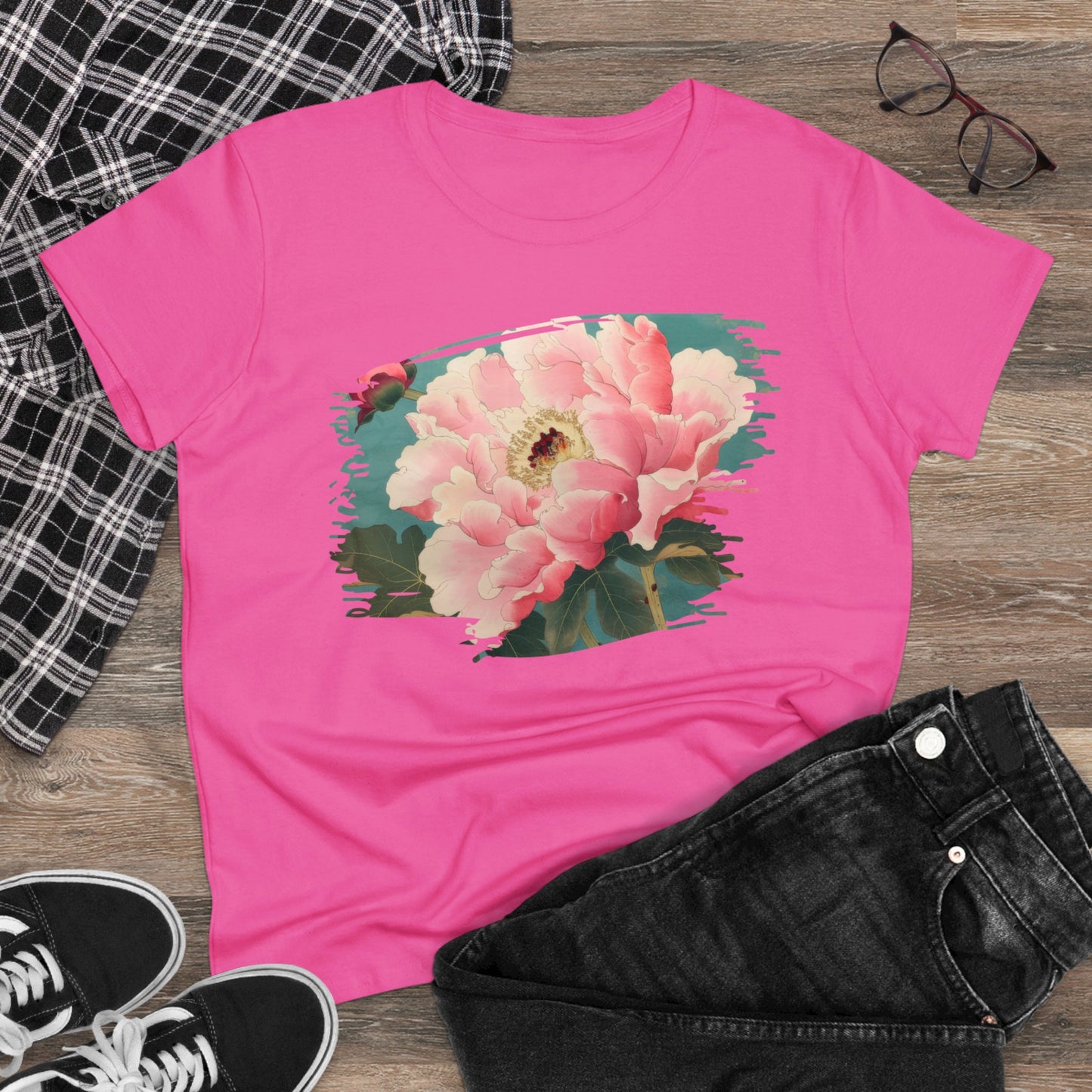 Peony - Flower - Women's Midweight Cotton Tee