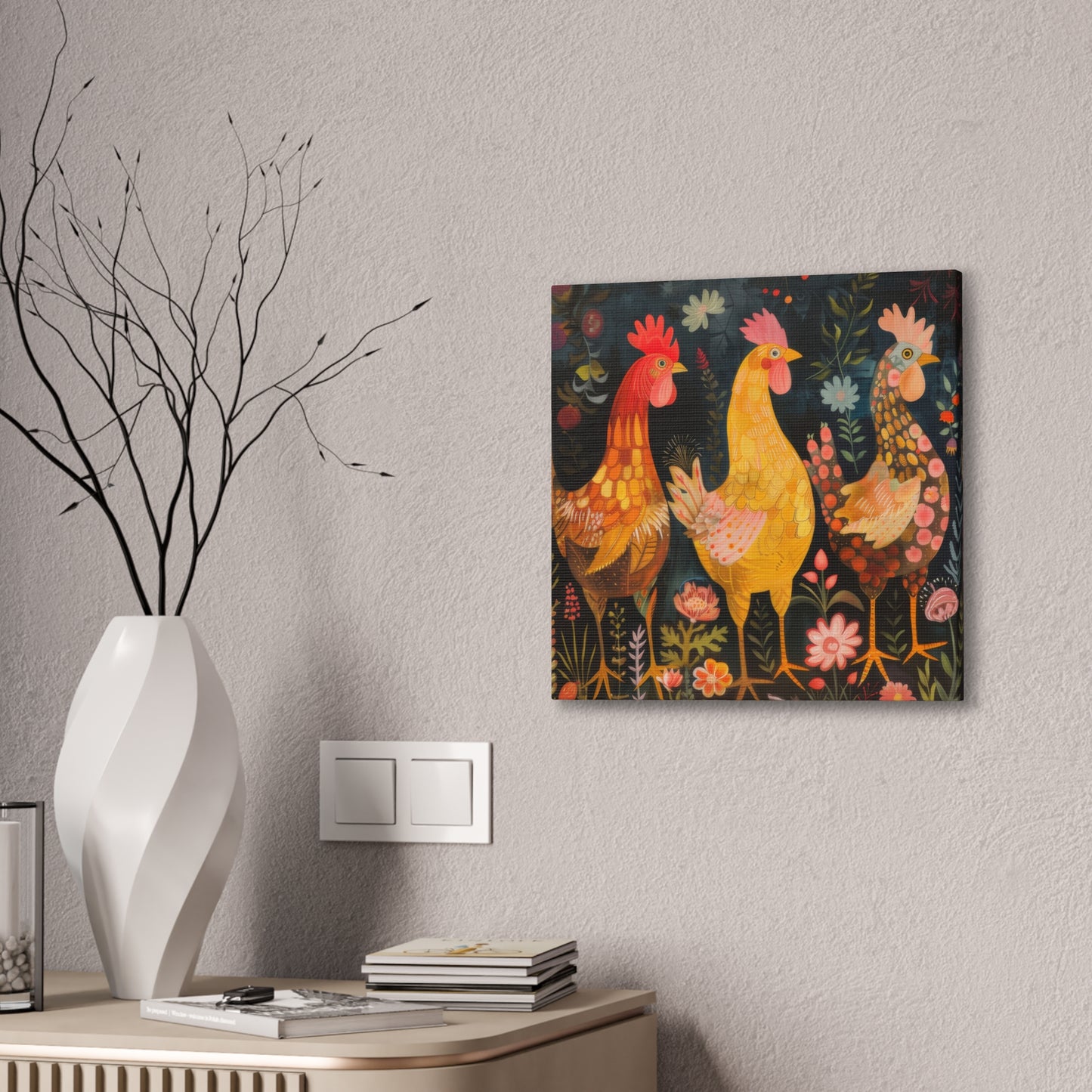 Chickens - Canvas Stretched, 0.75" - Canvas Stretched, 0.75"