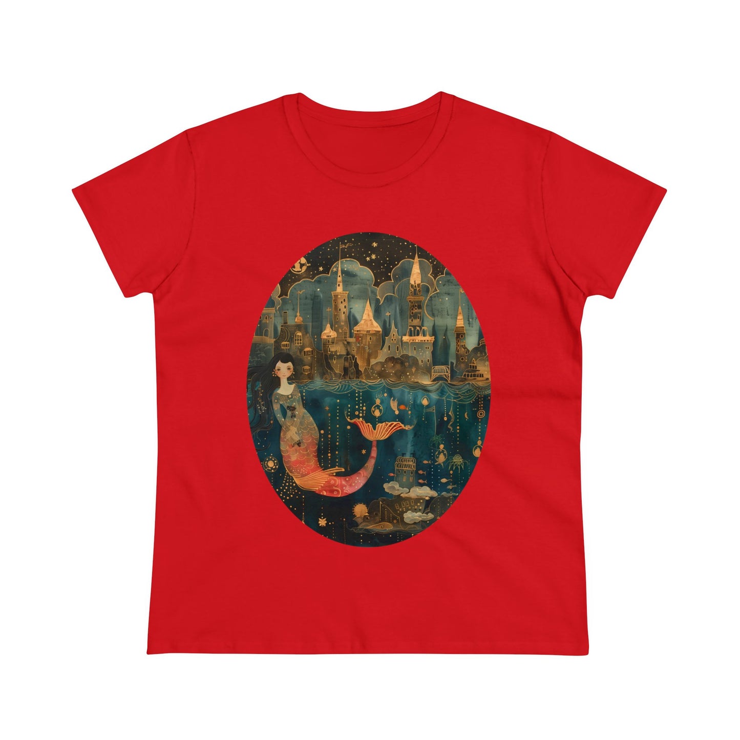 Mermaid - Fantasy - Women's Midweight Cotton Tee