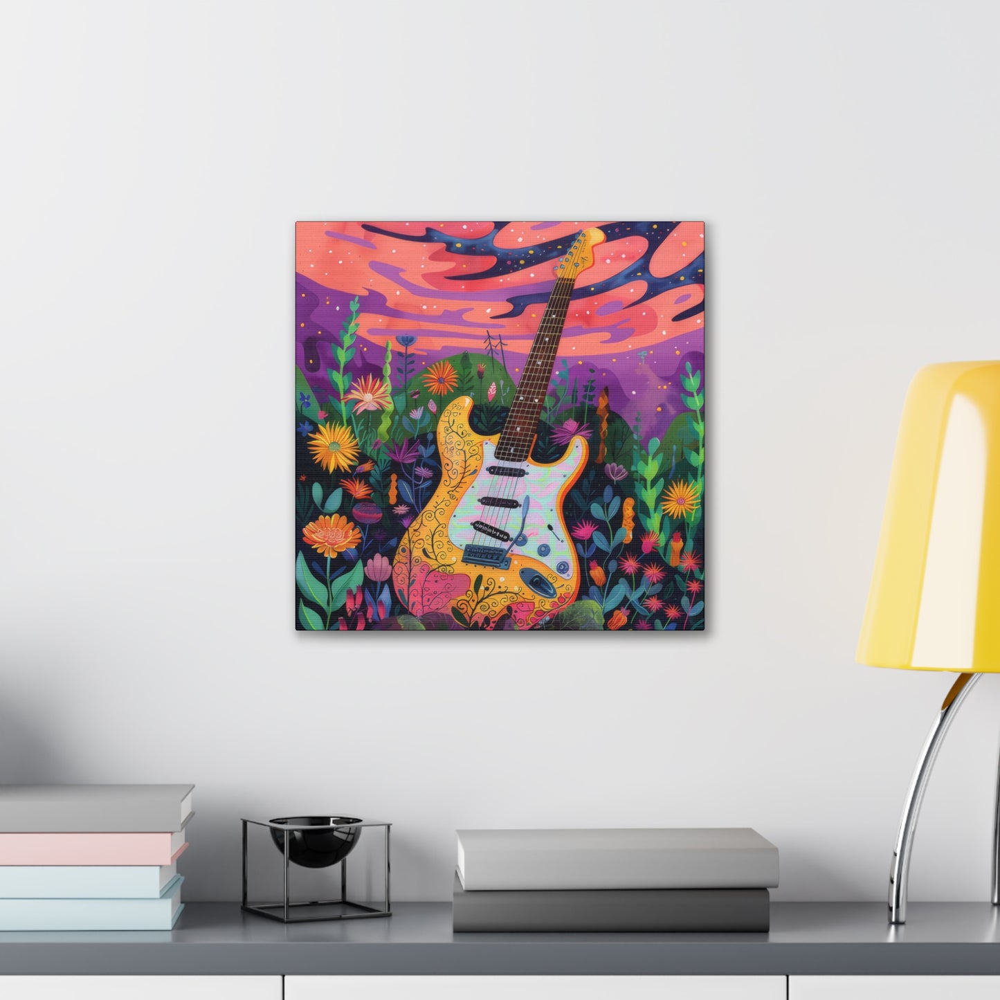 60's Guitar Poster - Canvas Stretched, 0.75"