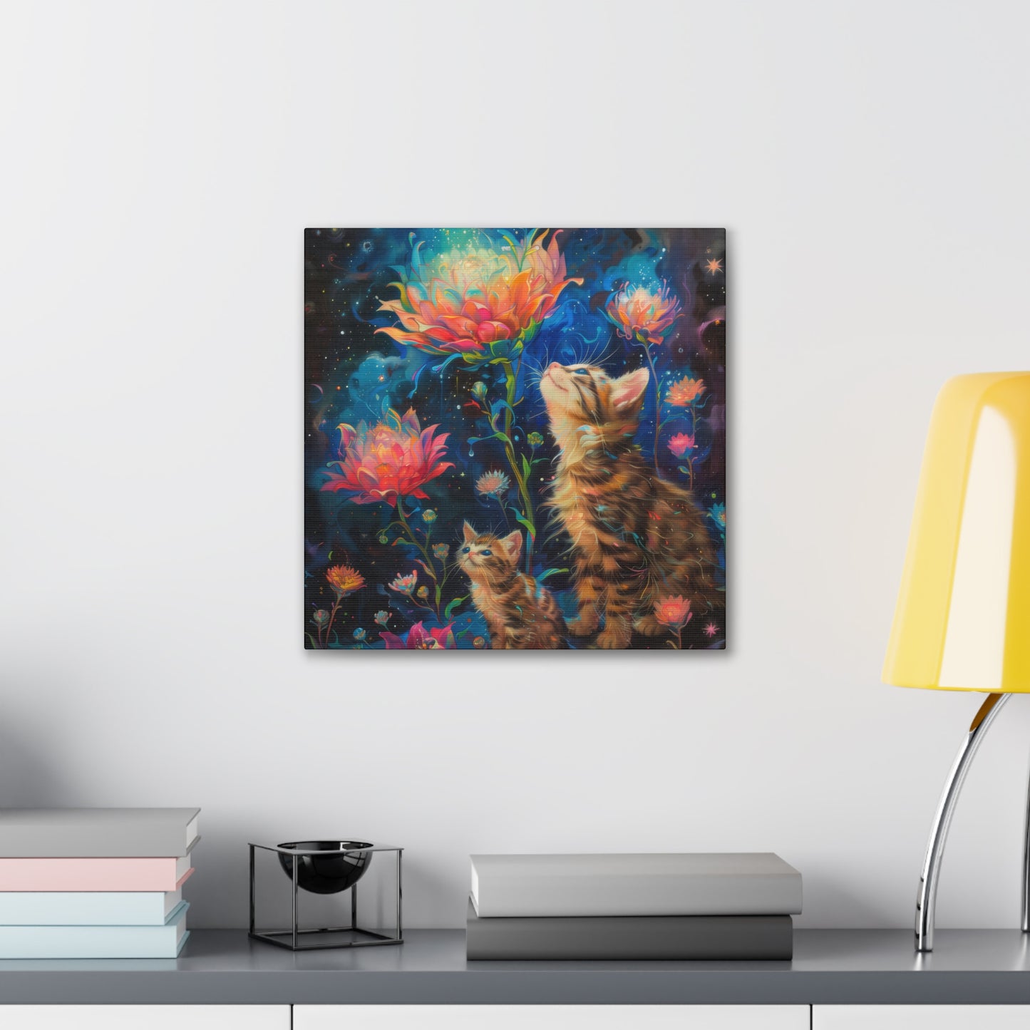 Cats and Flowers - Canvas Stretched, 0.75"