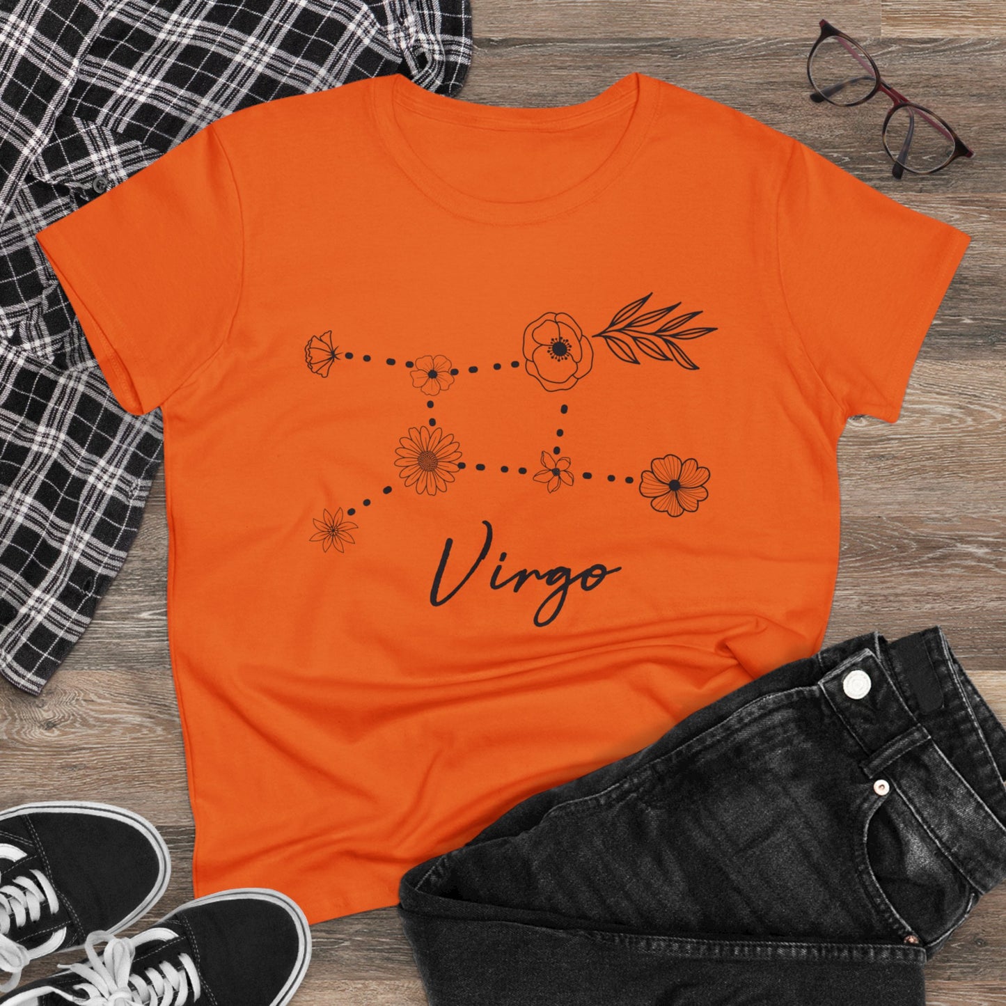 Flower Constellation - Virgo - Astrology - Women's Midweight Cotton Tee