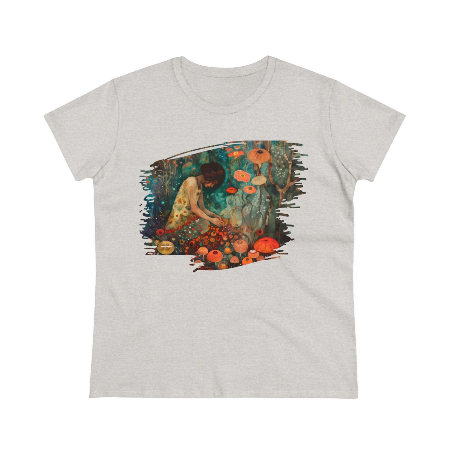 Mushroom Girl - Women's Midweight Cotton Tee