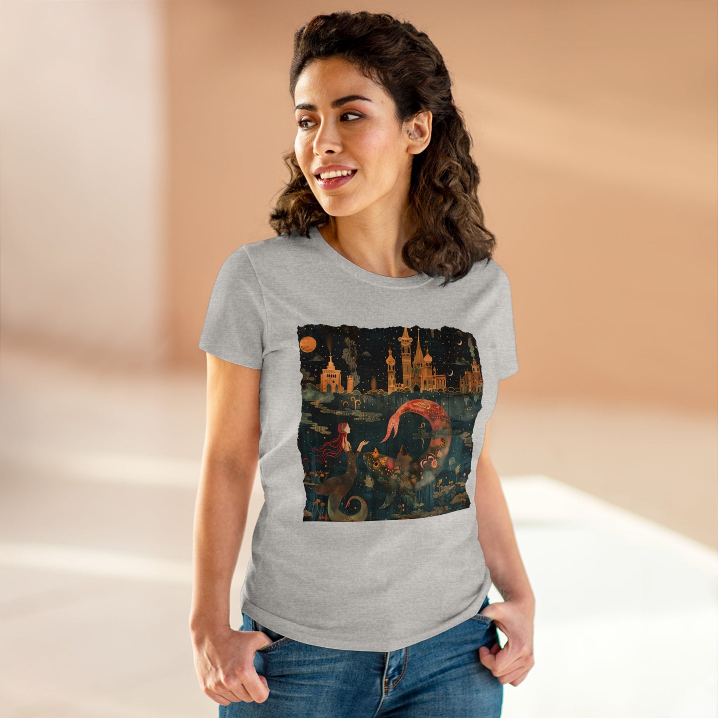 Mermaid - Fantasy - Women's Midweight Cotton Tee