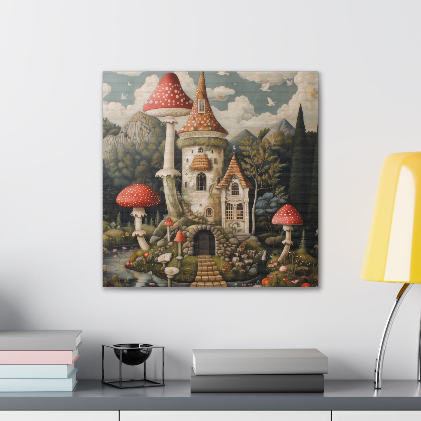 Mushroom House - Canvas Stretched, 0.75"