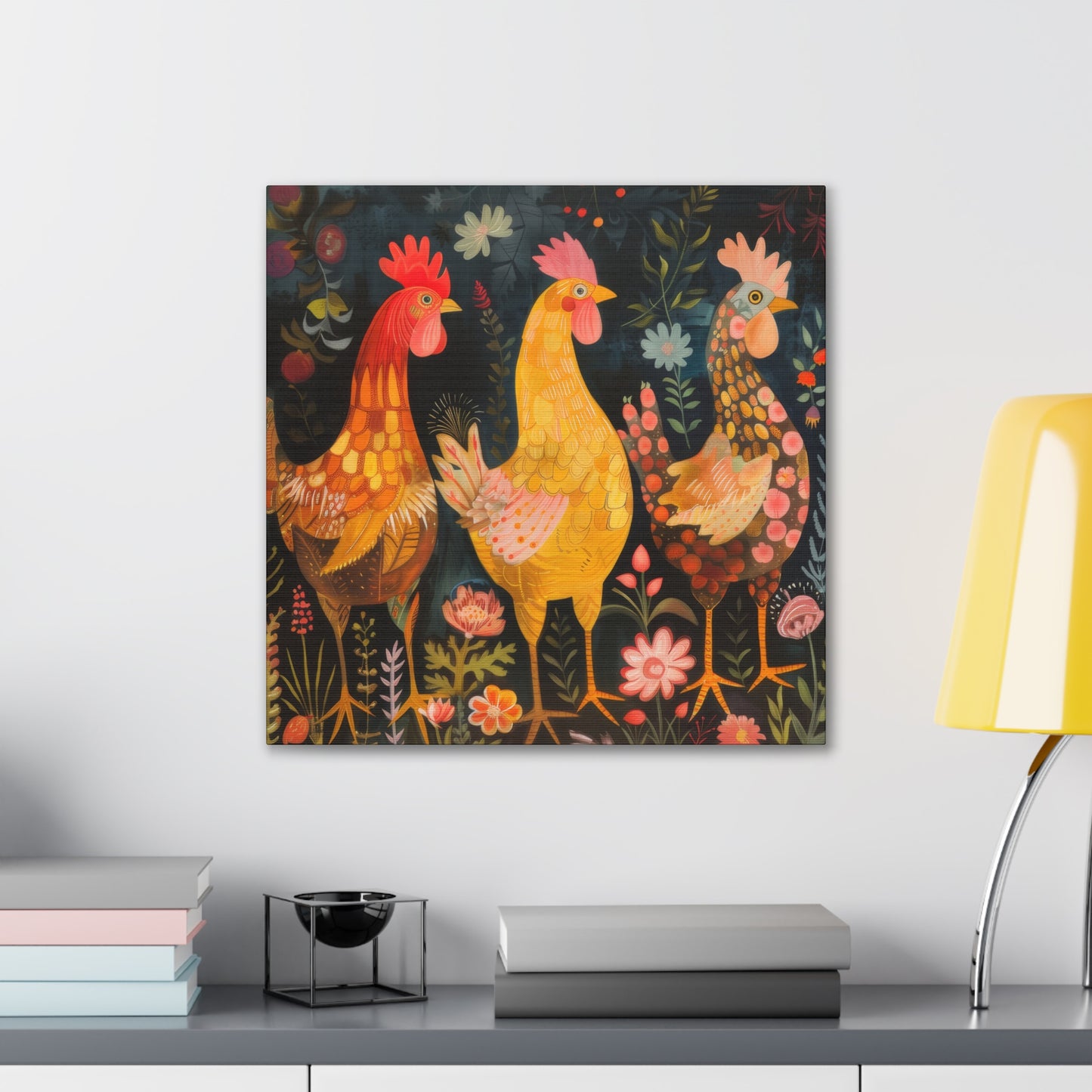 Chickens - Canvas Stretched, 0.75" - Canvas Stretched, 0.75"