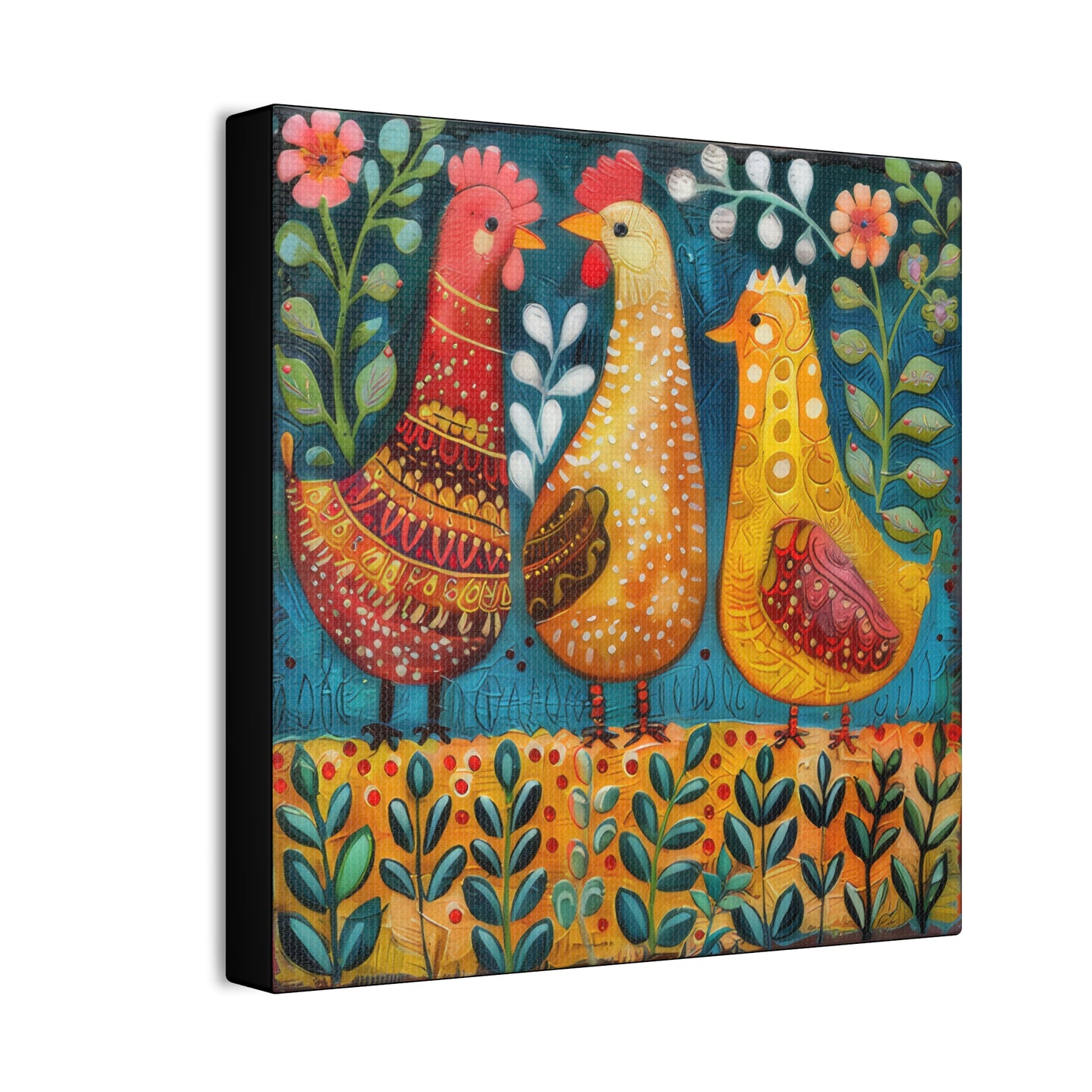 Chickens - Canvas Stretched, 0.75" - Canvas Stretched, 0.75"