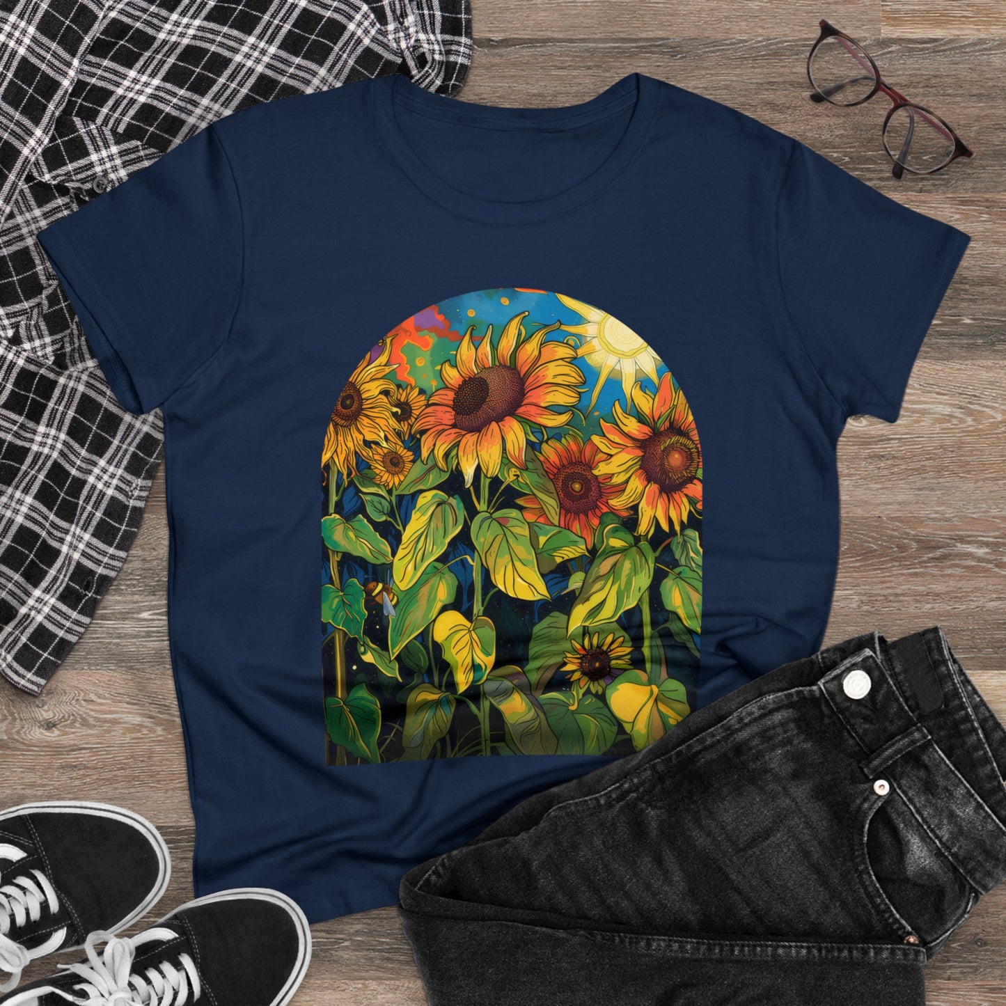 Sunflowers - Women's Midweight Cotton Tee