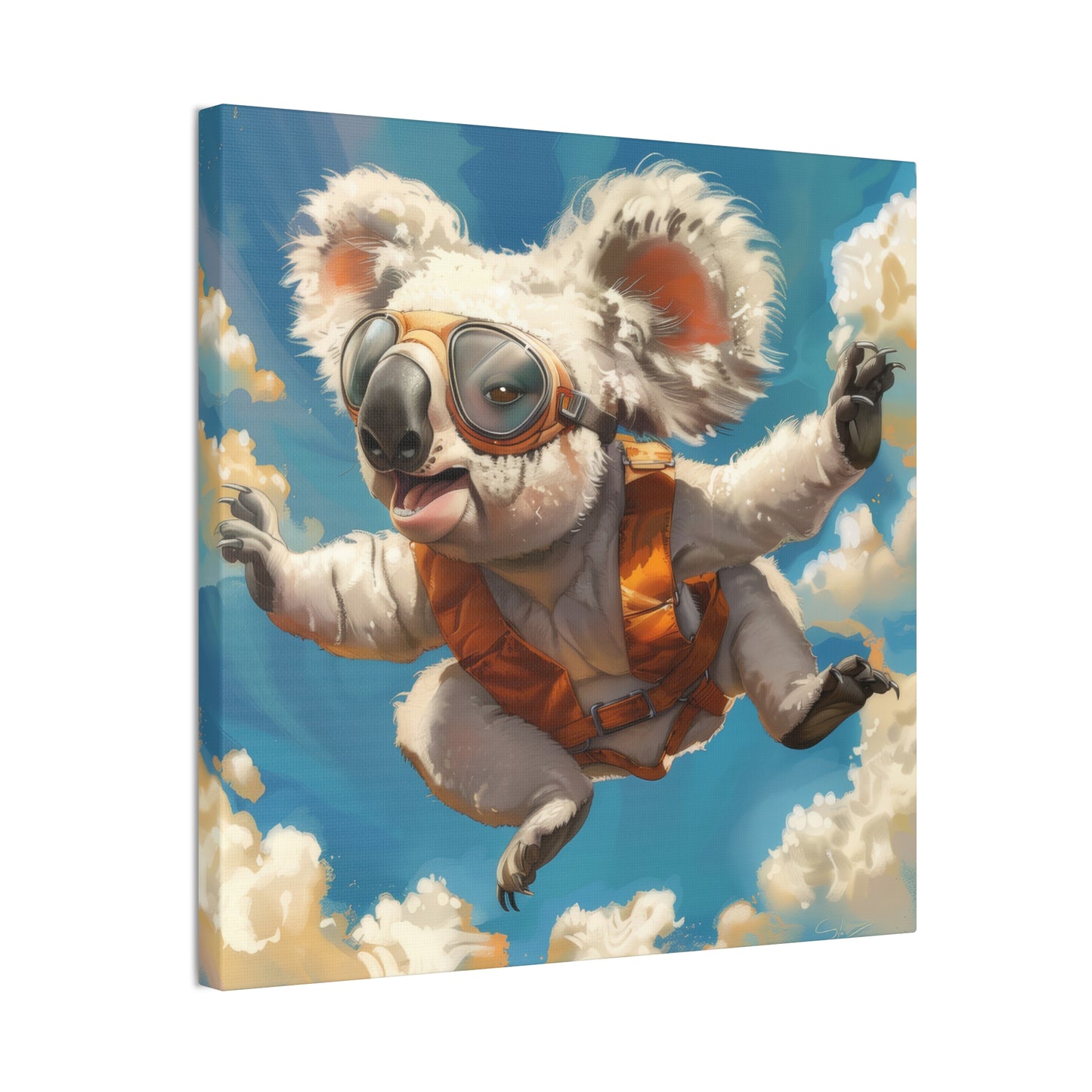 Koala Freefall - Canvas Stretched, 0.75"