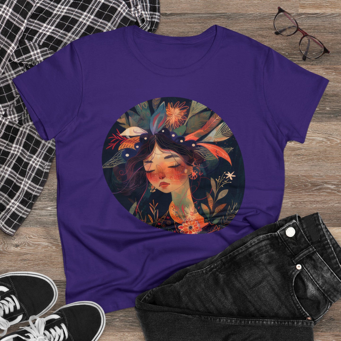 Flower Girl - Flowers - Women's Midweight Cotton Tee