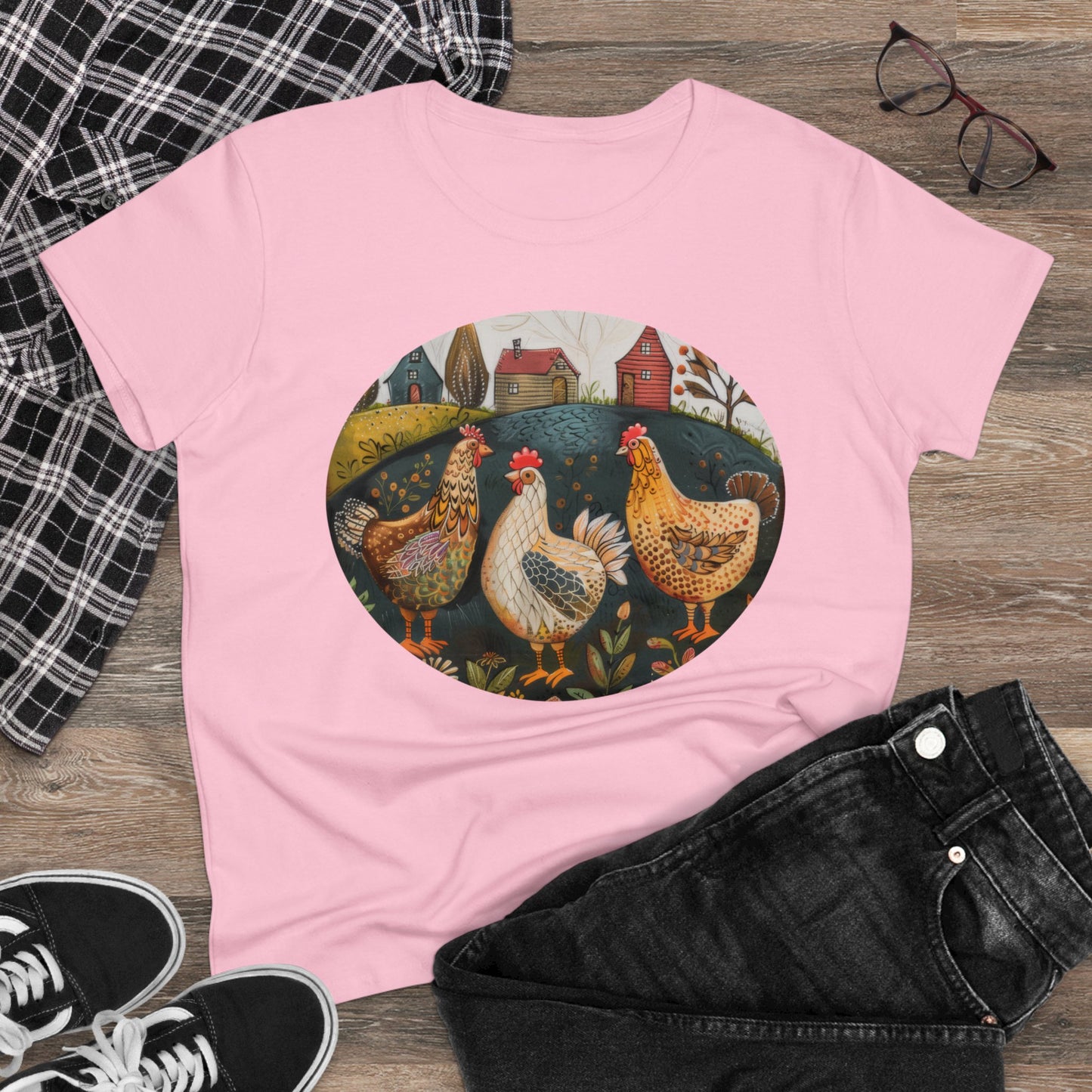 Chickens - Women's Midweight Cotton Tee