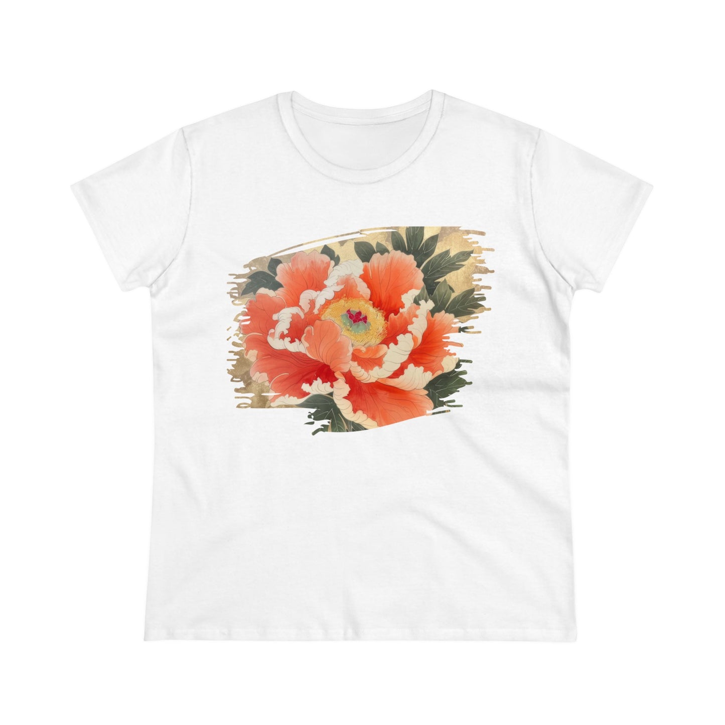 Peony - Flower - Women's Midweight Cotton Tee