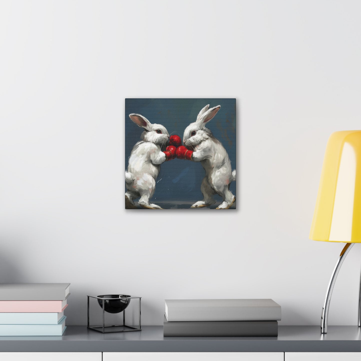 Boxing Rabbits - Canvas Stretched, 0.75"