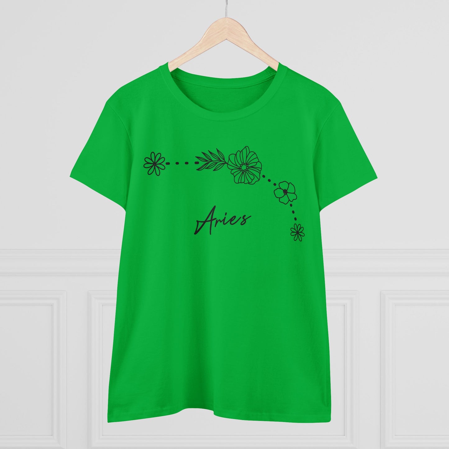 Flower Constellation - Aries - Astrology - Women's Midweight Cotton Tee