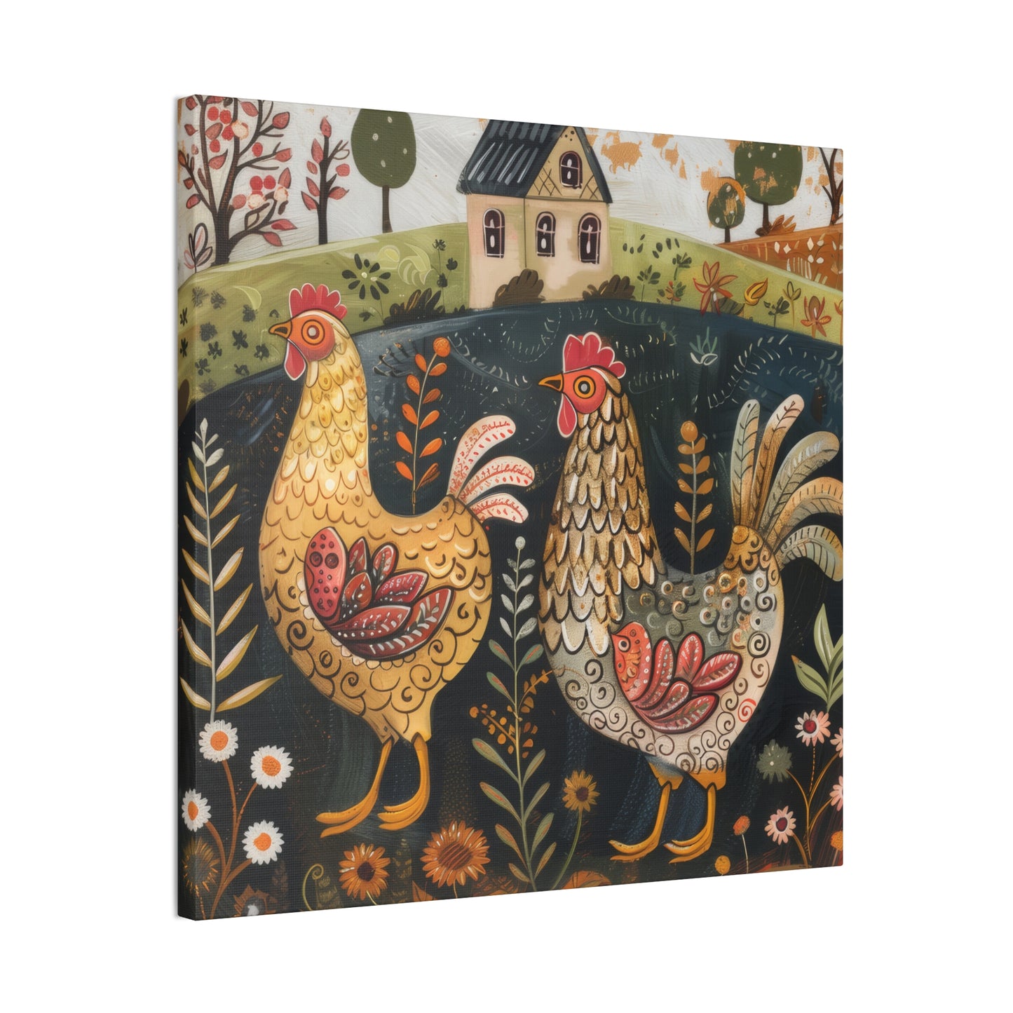 Chickens - Canvas Stretched, 0.75" - Canvas Stretched, 0.75"