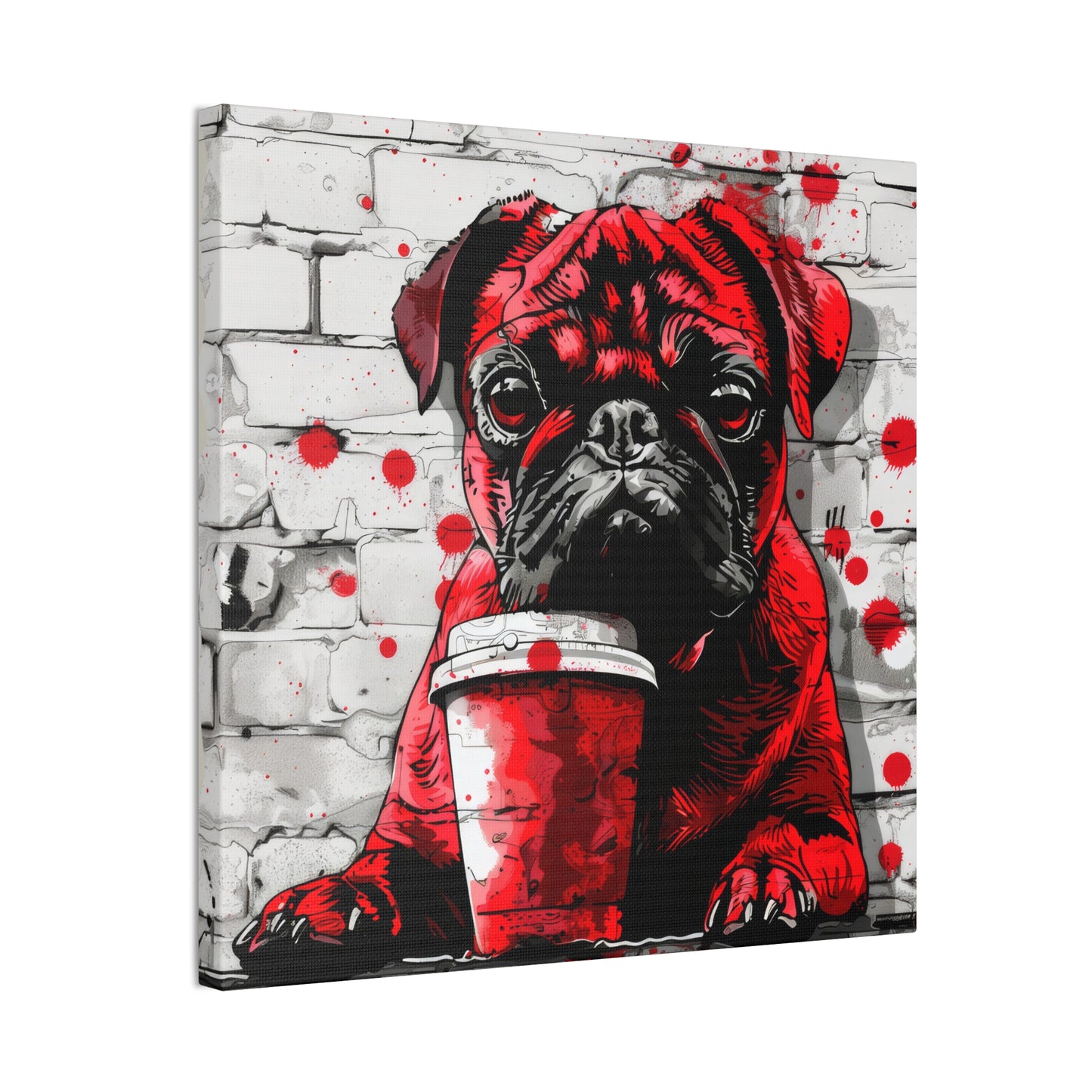 Pug Like Coffee - Canvas Stretched, 0.75"