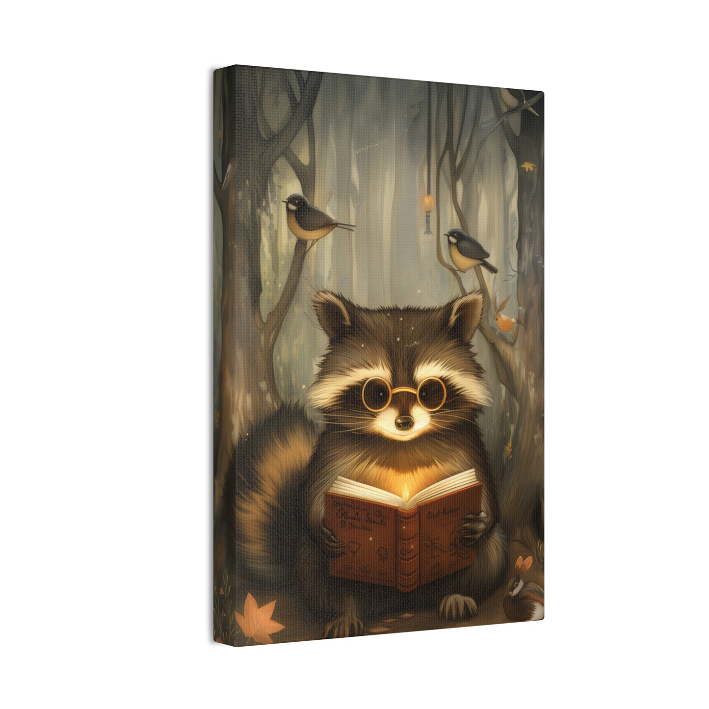 Raccoon in Spectacles - Canvas Stretched, 0.75"