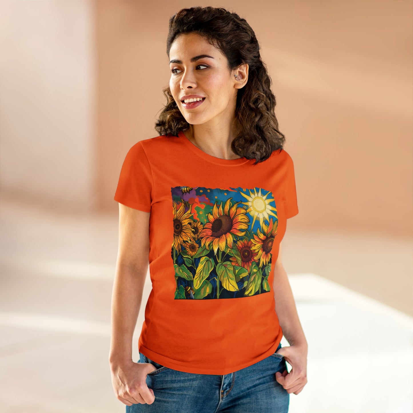 Sunflowers - Women's Midweight Cotton Tee