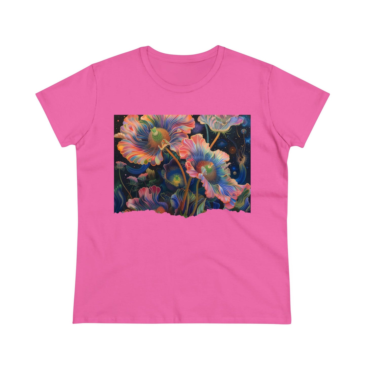 Pastel Flowers - Women's Midweight Cotton Tee