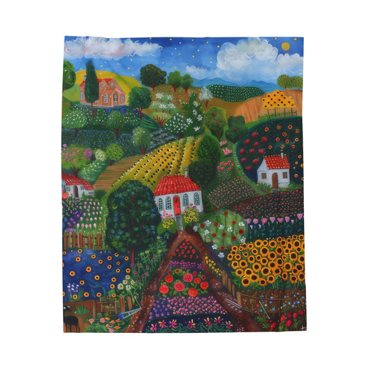 Cottage Garden - Velveteen Plush Blanket