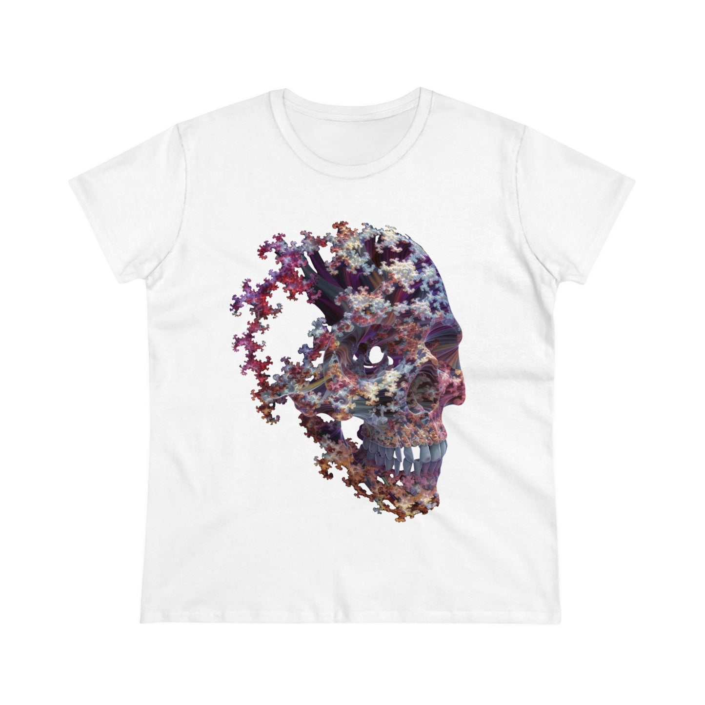 Fractal Skull - Women's Midweight Cotton Tee