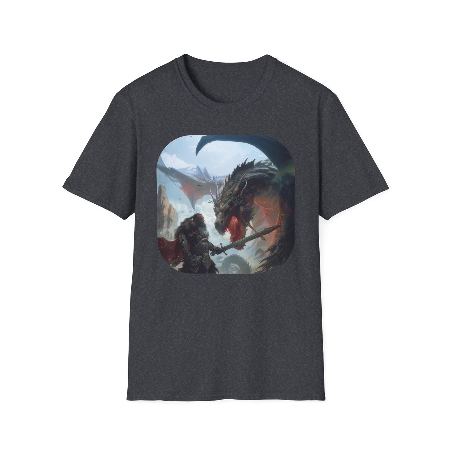 Fighter and Dragon - Unisex Softstyle T-Shirt