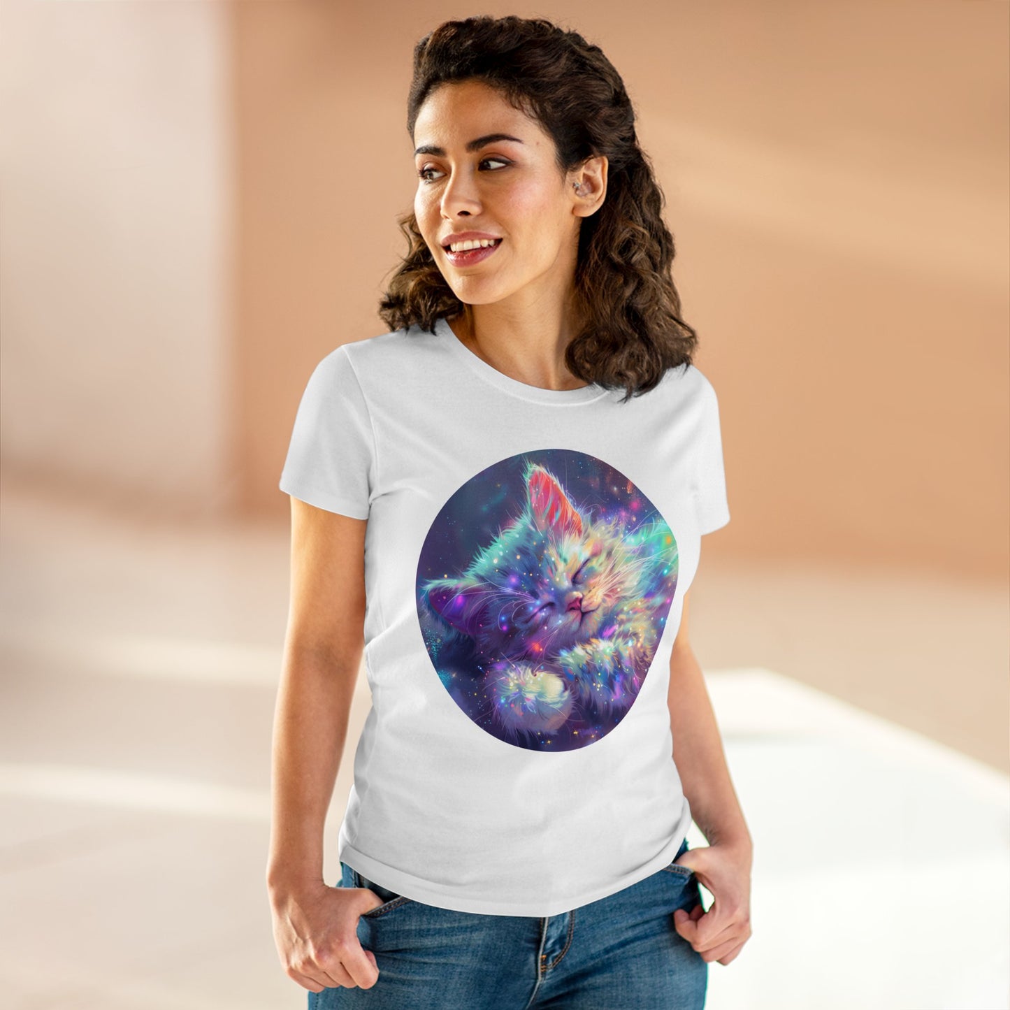 Sparkle Kitty - Women's Midweight Cotton Tee