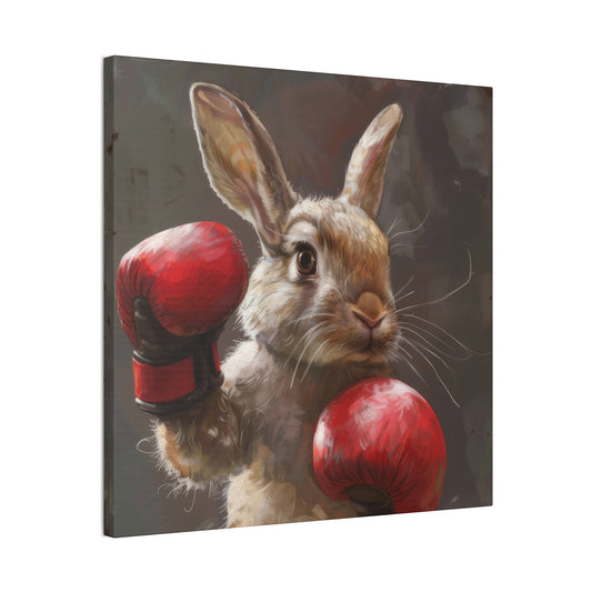 Bunny Pugilist - Canvas Stretched, 0.75"