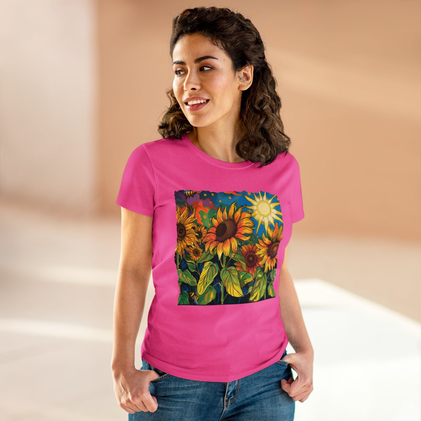 Sunflowers - Women's Midweight Cotton Tee