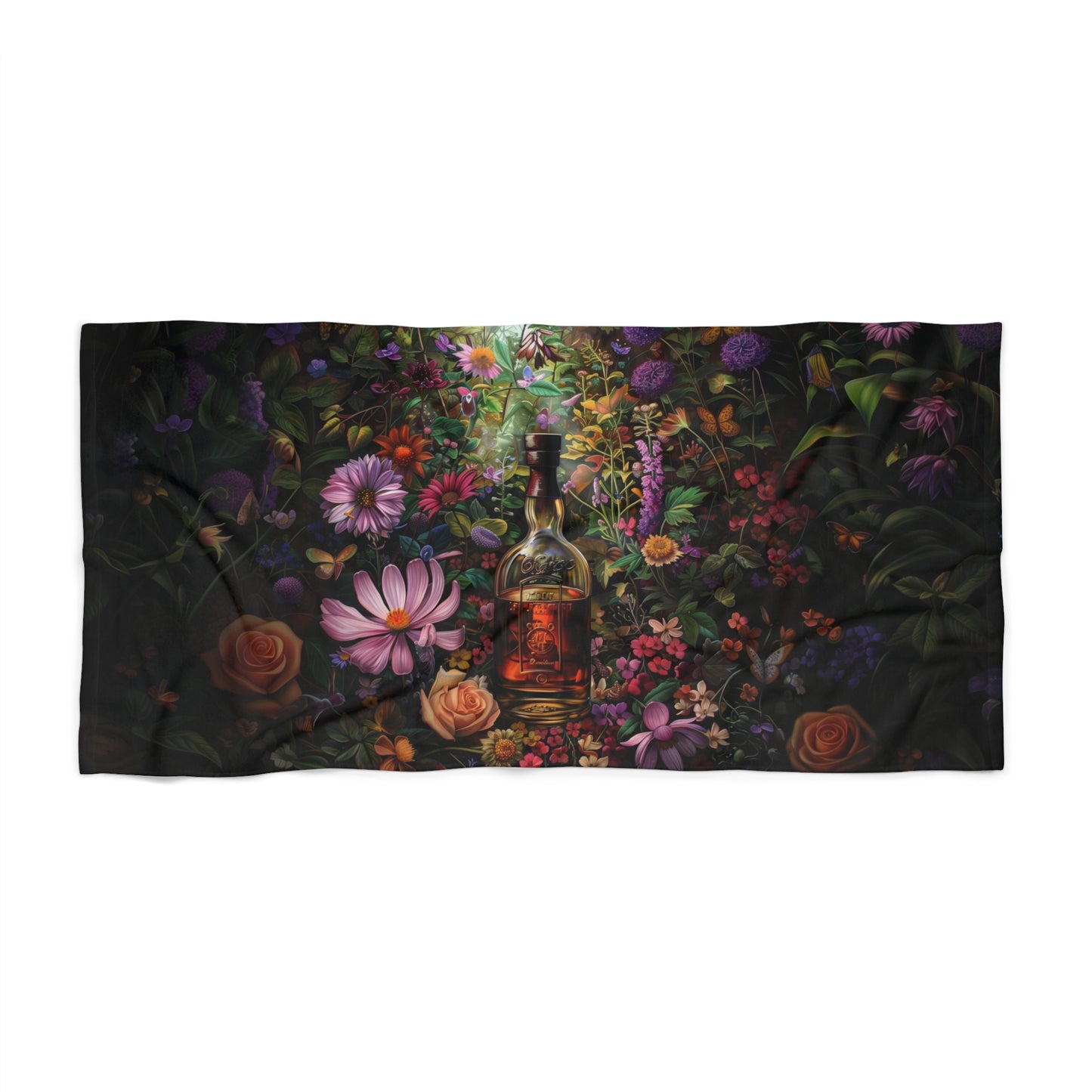 Whiskey & Flowers - Beach Towel