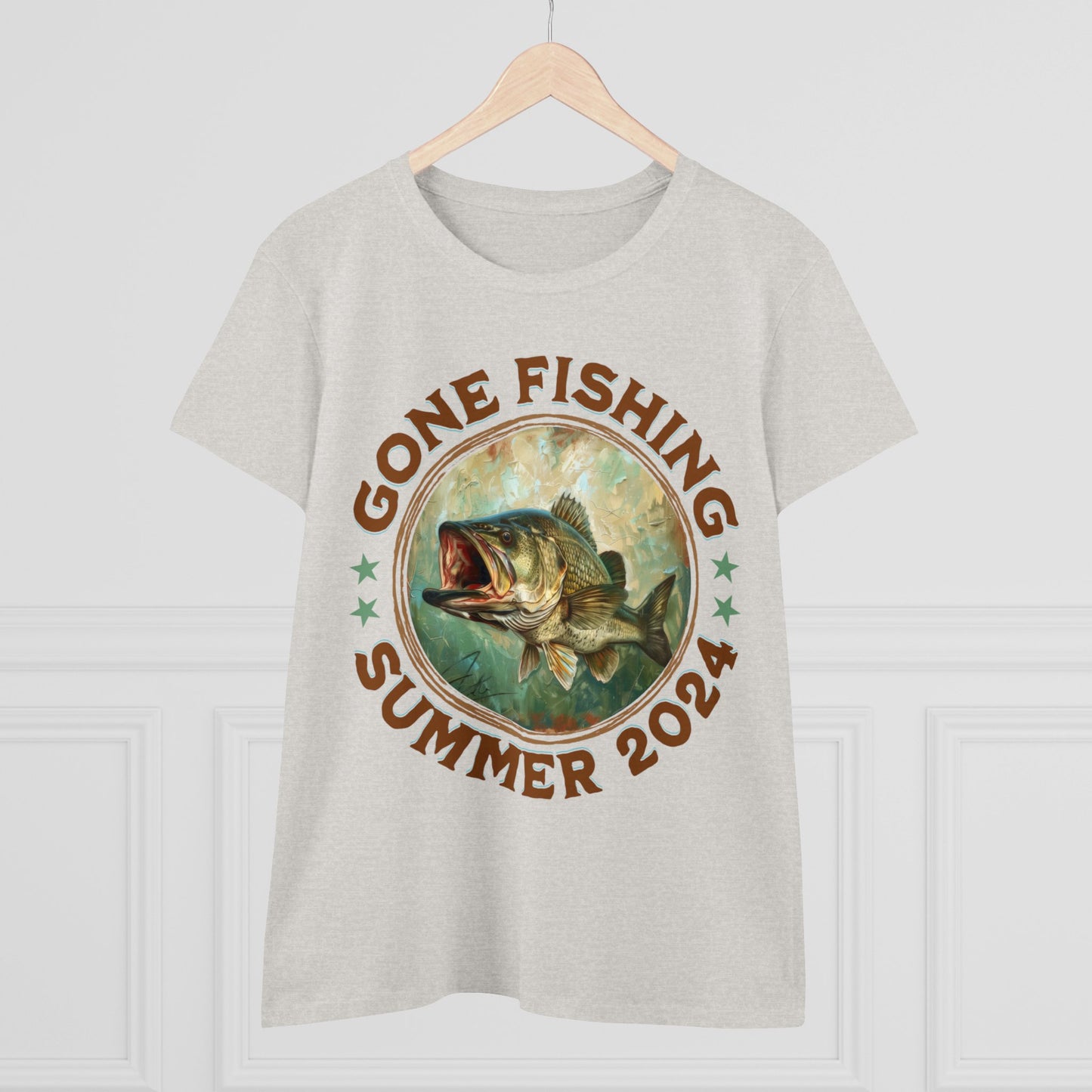 Gone Fishing - Women's Midweight Cotton Tee