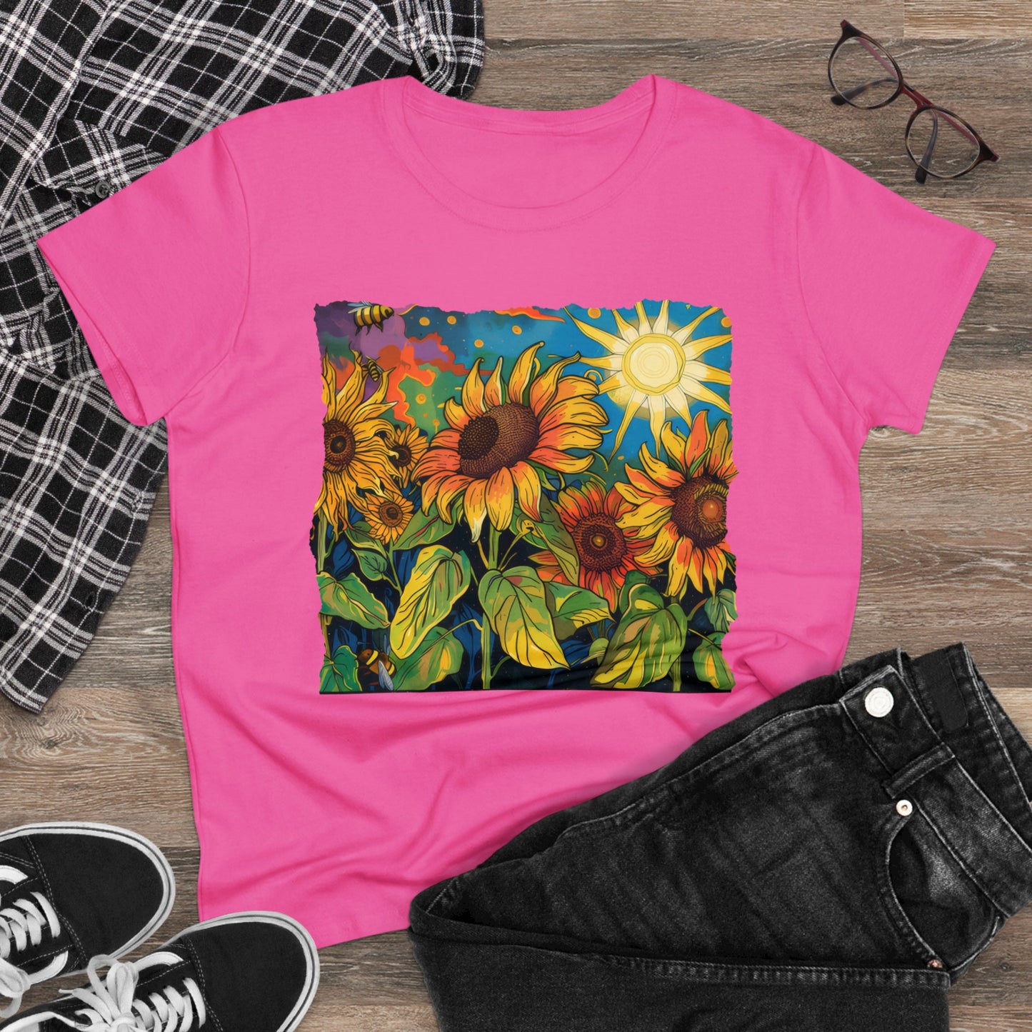 Sunflowers - Women's Midweight Cotton Tee