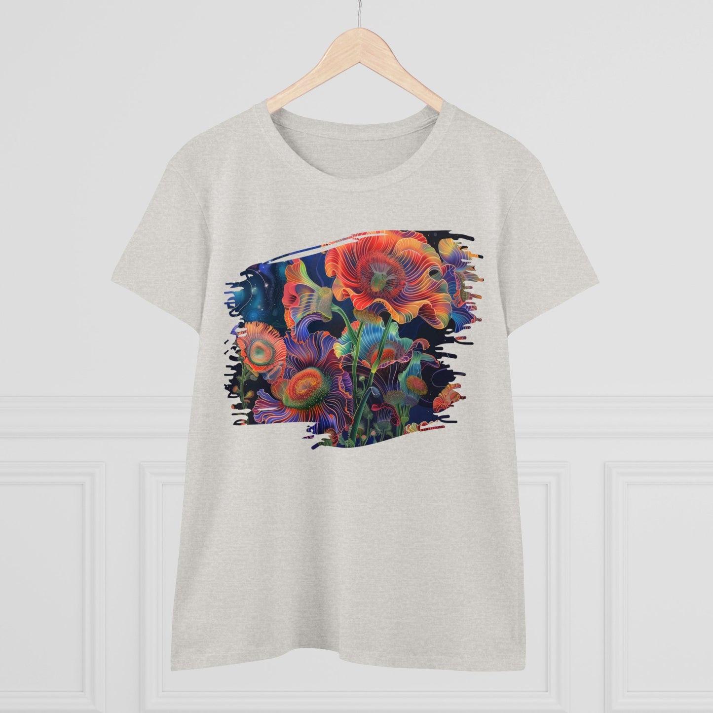 Pastel Flowers - Women's Midweight Cotton Tee