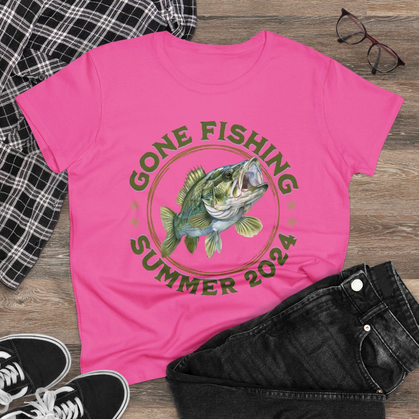 Gone Fishing - Women's Midweight Cotton Tee