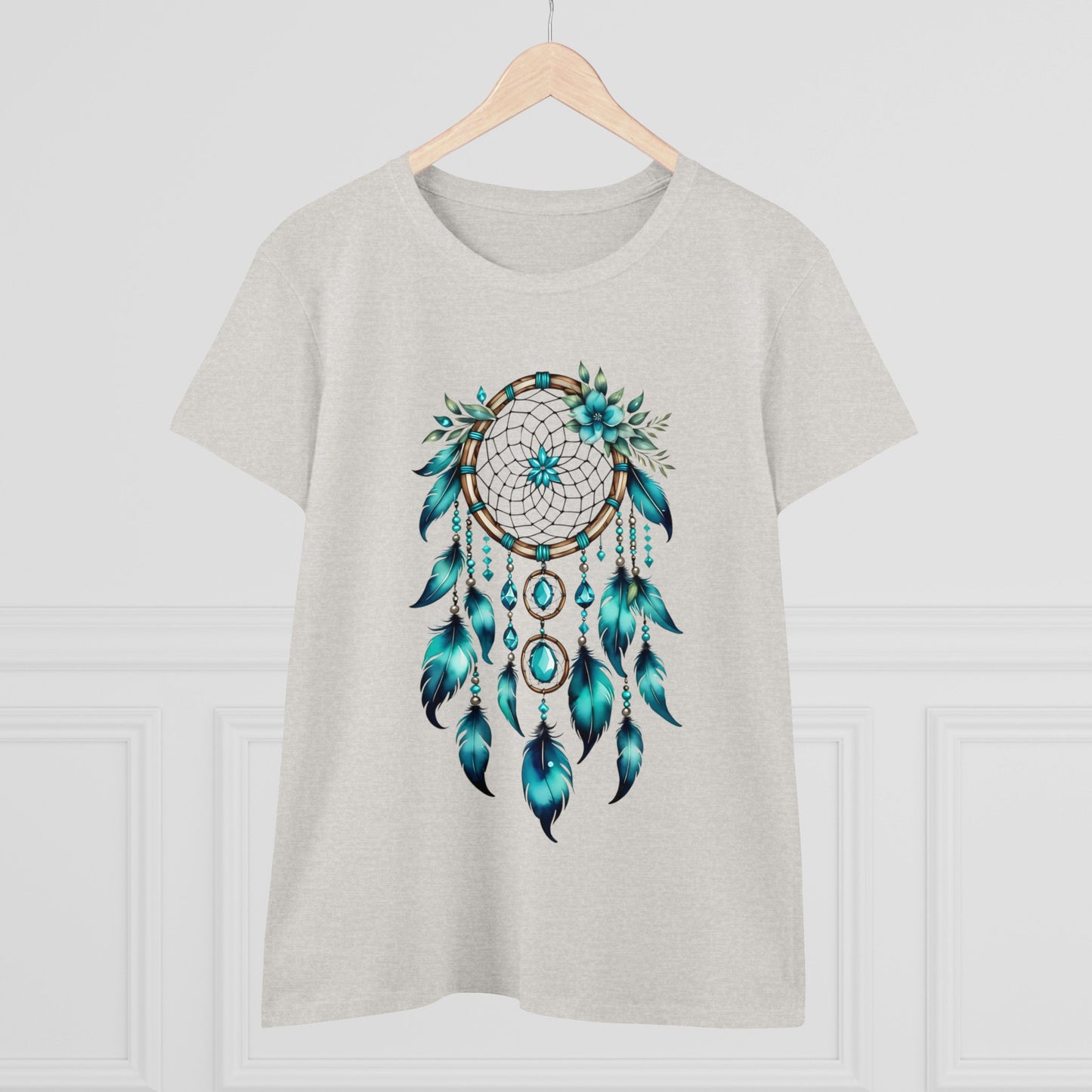 Turquoise Dream Catcher - Sagittarius - Astrology - Women's Midweight Cotton Tee