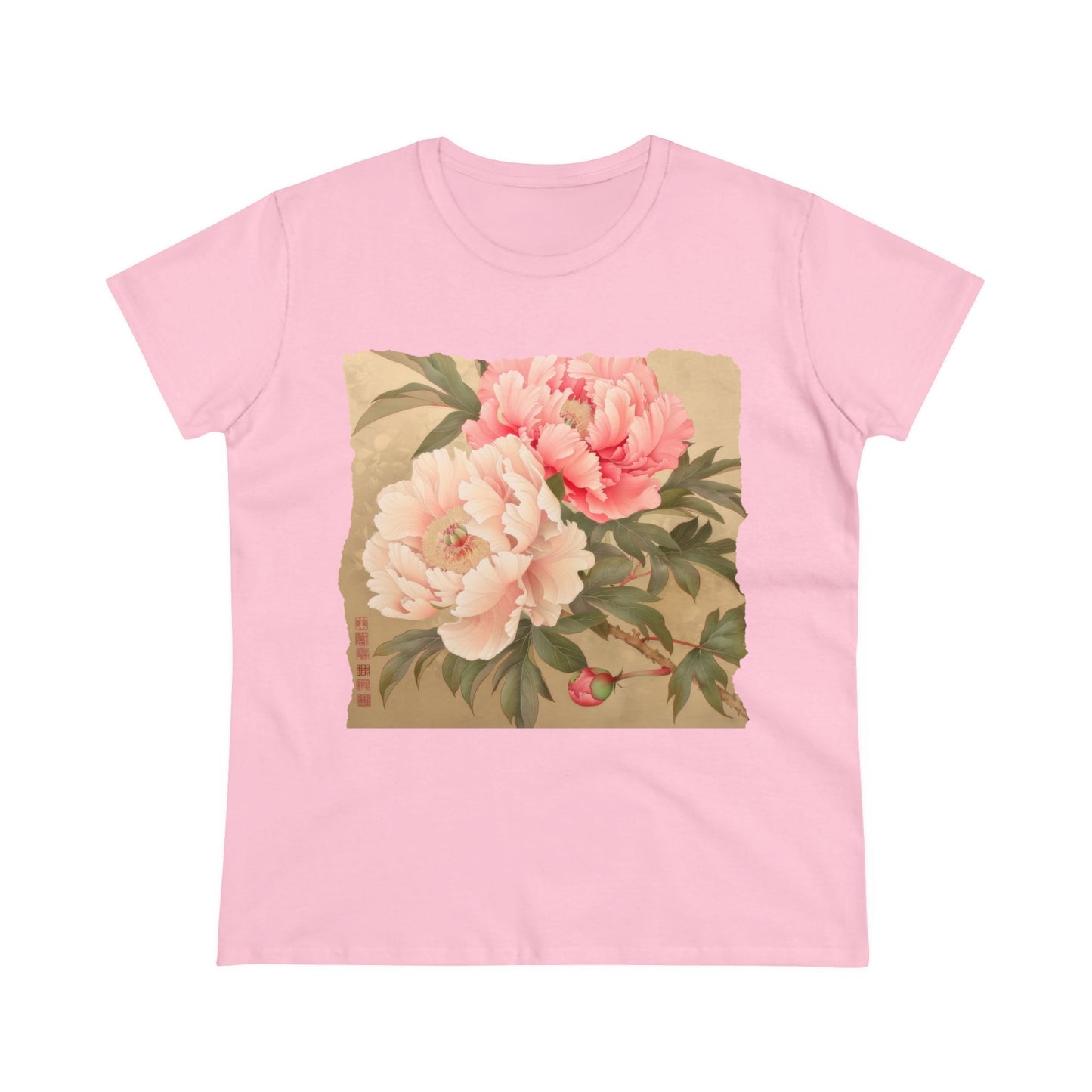 Peony - Flower - Women's Midweight Cotton Tee