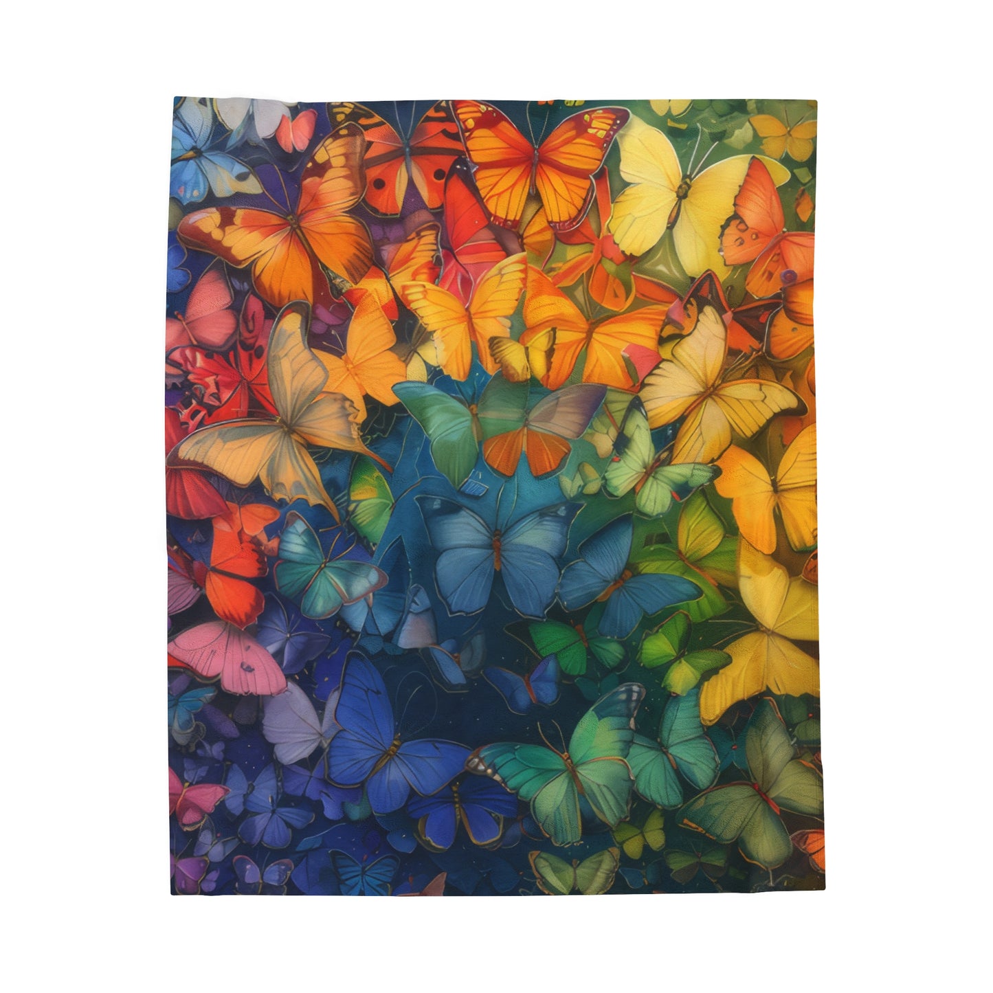 Rainbow Butterflies - Velveteen Plush Blanket