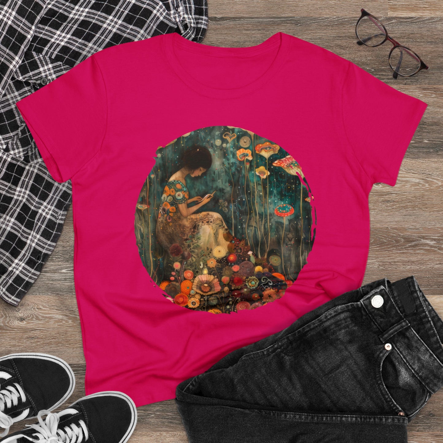 Mushroom Girl - Women's Midweight Cotton Tee