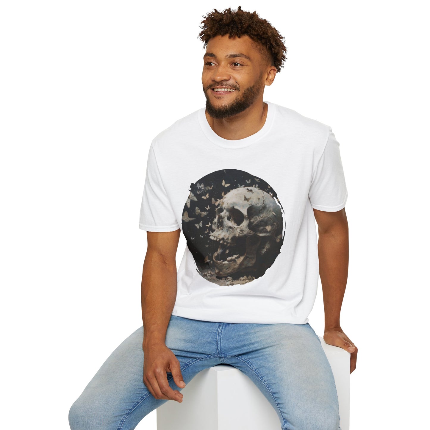 Skulls and Butterflies - Unisex Softstyle T-Shirt