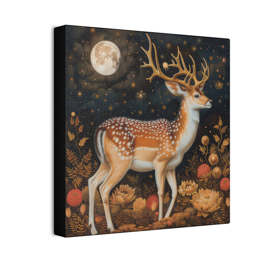 Deer and Moon - Canvas Stretched, 0.75"