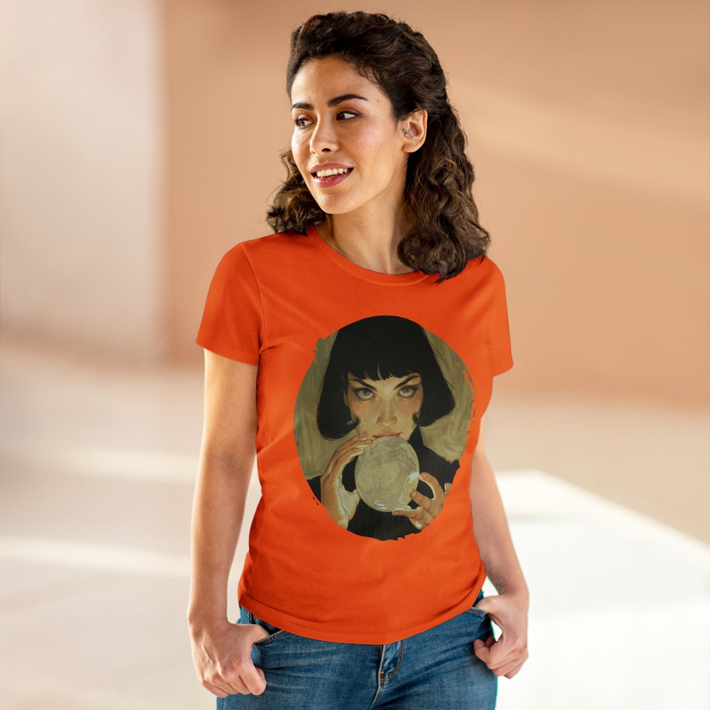 Crystal Ball - Mysticism - Women's Midweight Cotton Tee