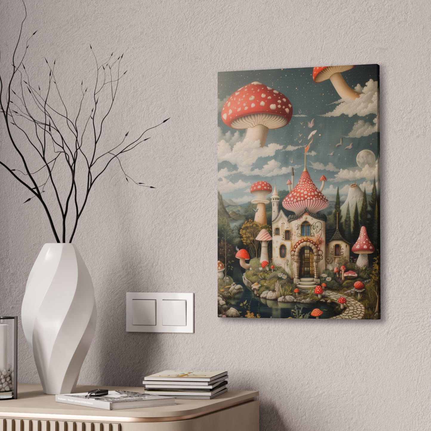 Mushroom Castle - Canvas Stretched, 0.75"