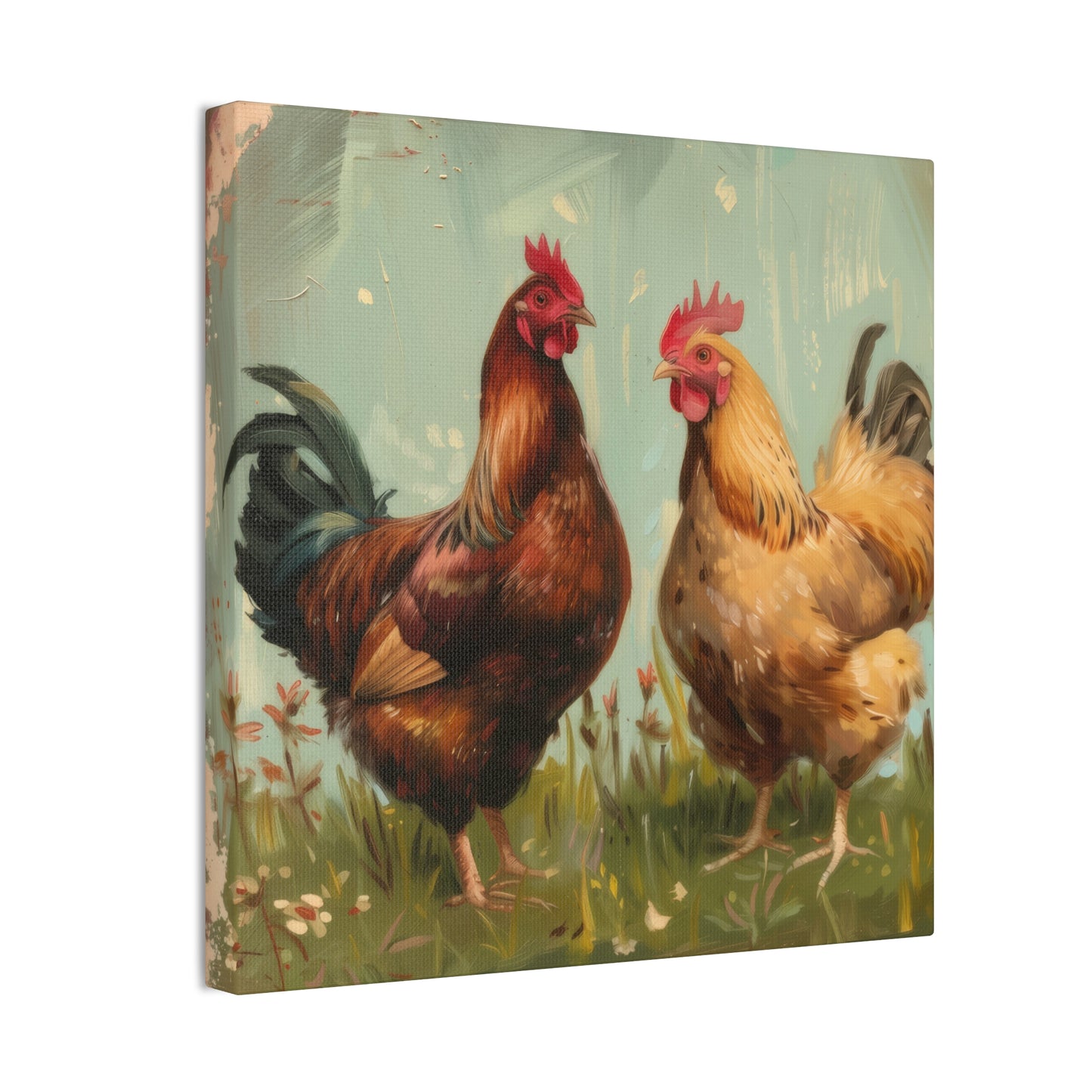 Chickens - Canvas Stretched, 0.75" - Canvas Stretched, 0.75"