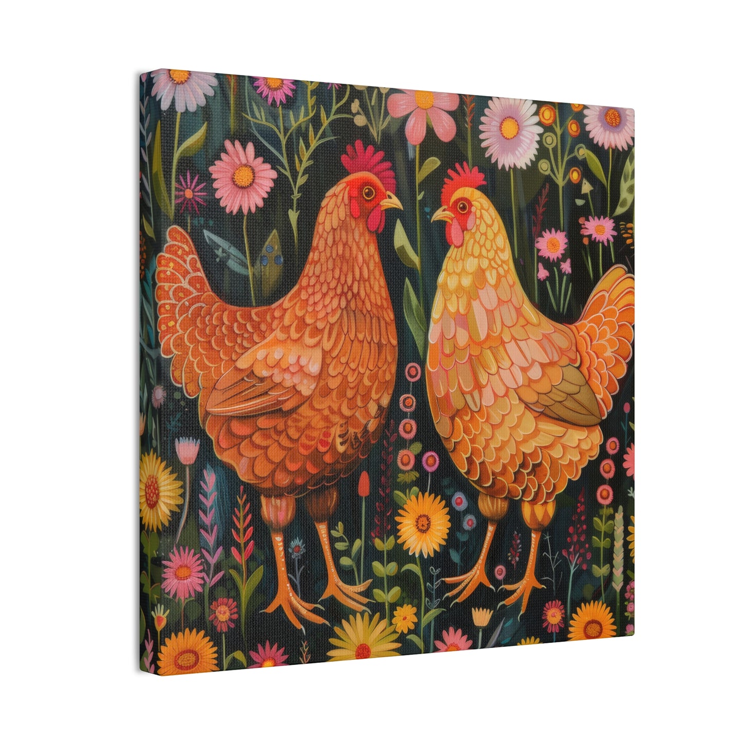 Chickens - Canvas Stretched, 0.75" - Canvas Stretched, 0.75"