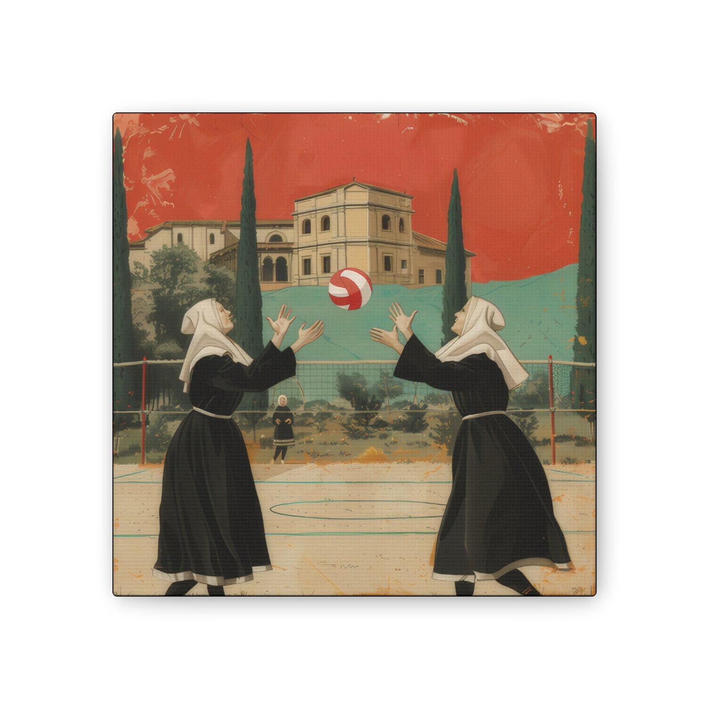 Nuns Volleyball - Canvas Stretched, 0.75"