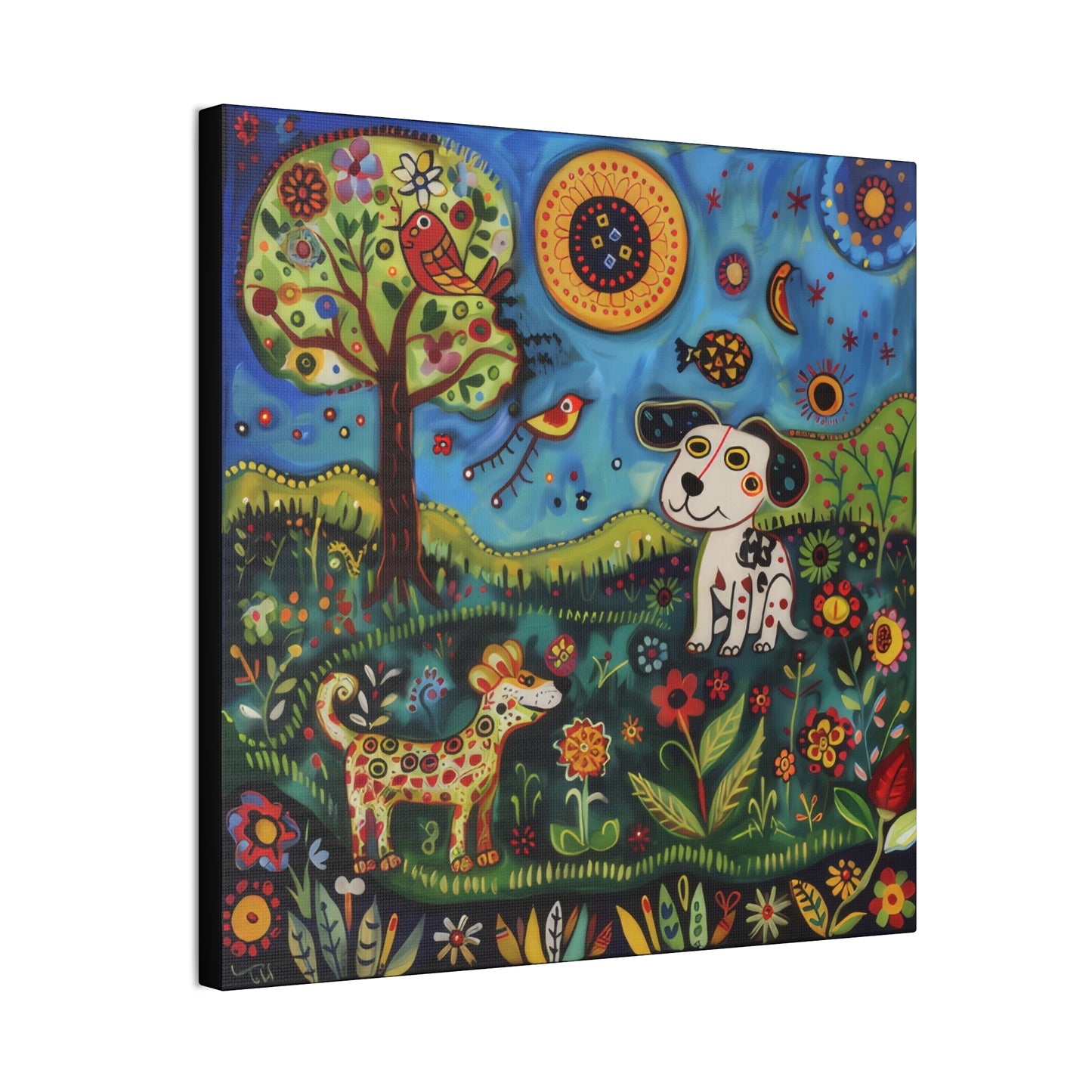 Spring Dogs - Canvas Stretched, 0.75"