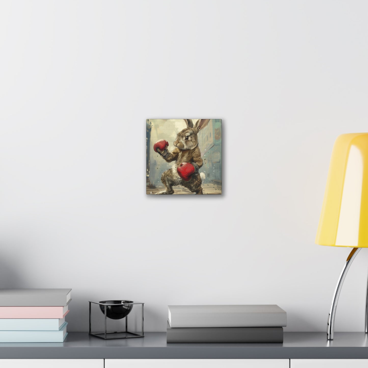 Bunny Pugilist - Canvas Stretched, 0.75"