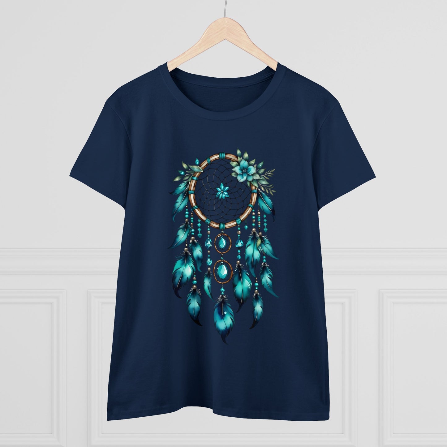 Turquoise Dream Catcher - Sagittarius - Astrology - Women's Midweight Cotton Tee