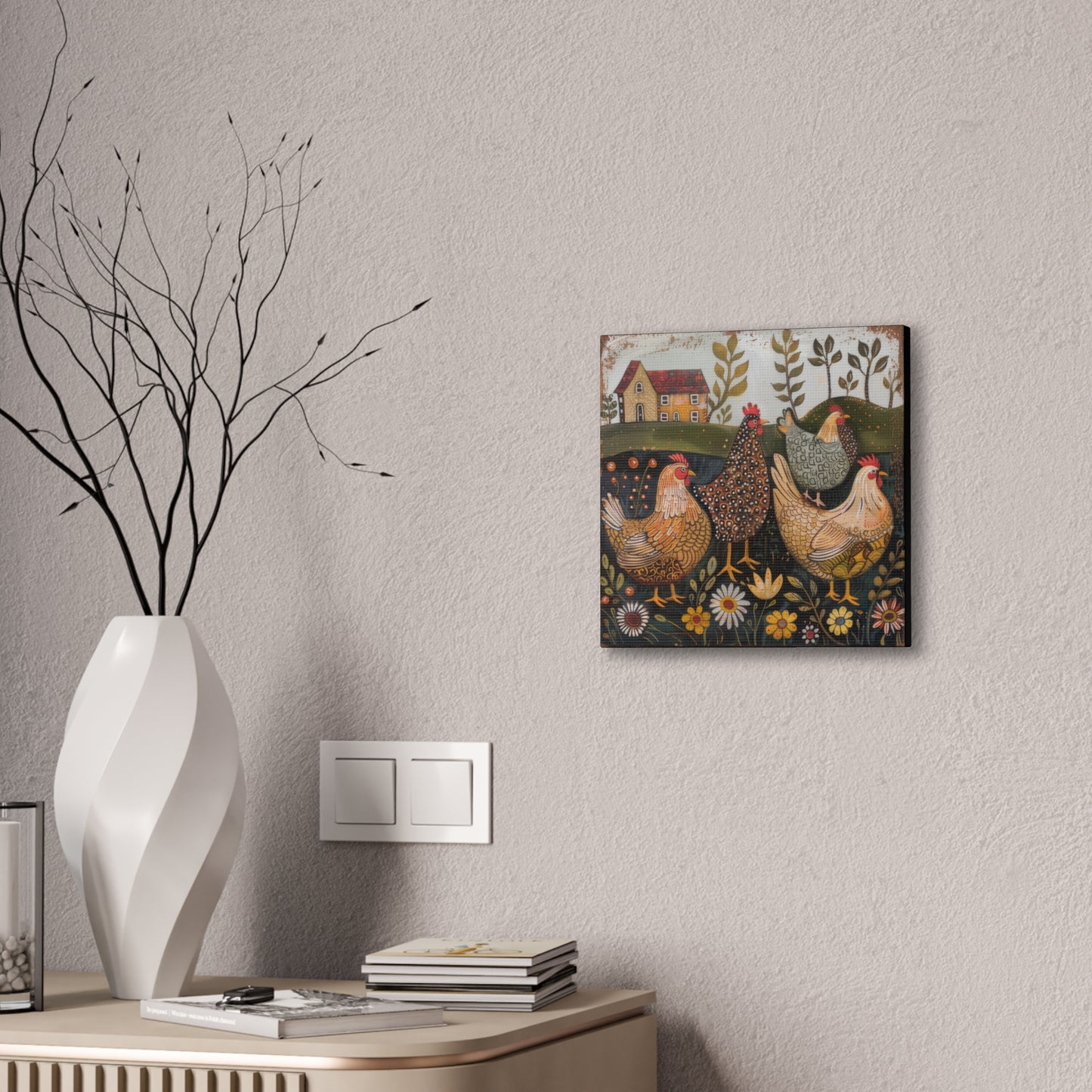 Chickens - Canvas Stretched, 0.75" - Canvas Stretched, 0.75"