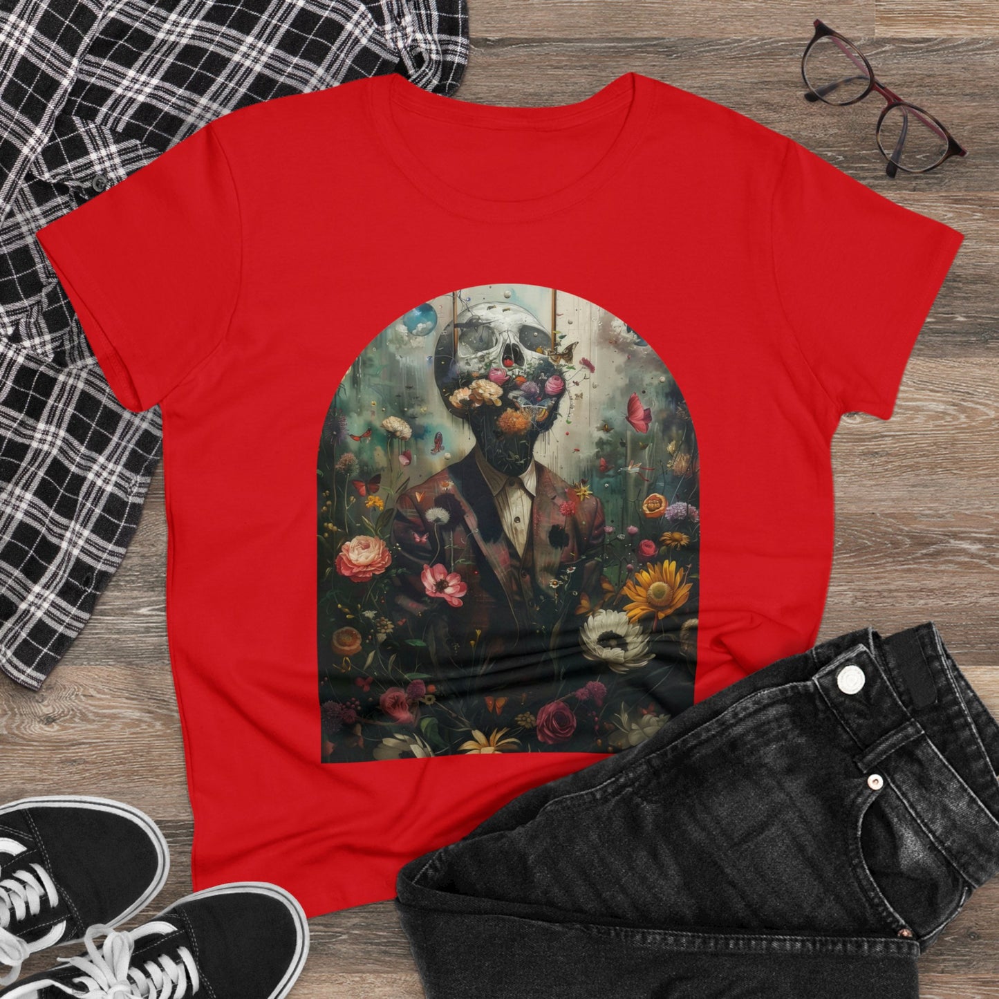 Flowers on My Mind - Women's Midweight Cotton Tee